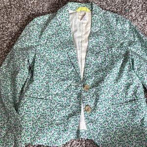 Floral Blazer with Button Closure